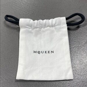 Alexander McQueen White Drawstring Jewelry Pouch Dust Bag Small